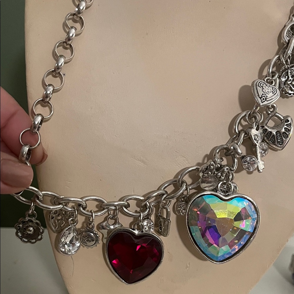Silver Heart Charm Necklace - Picture 5 of 6